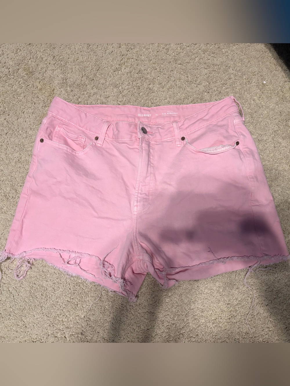 Old Navy Pink Frayed Hem Denim Shorts